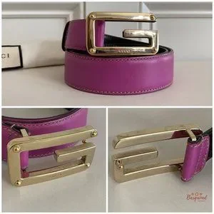 Gucci | Accessories | Authentic Gucci Dark Pink Leather Gold  display picture 3